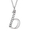 14K White Gold 0.04 CTW Diamond Lowercase Letter "B" Initial 16-Inch Necklace