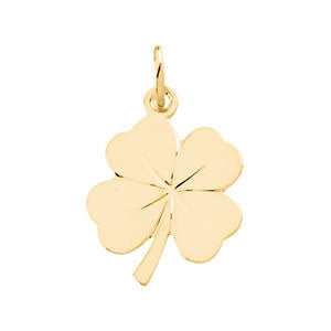 18X14 mm 4 Leaf Clover Charm in 14K Yellow Gold
