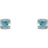 14k White Gold Imitation Aquamarine Youth Earrings