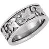 Leaf Design Band in 14k White Gold ( Size 5 )