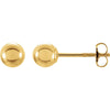 14K Yellow Gold 5mm Round Ball Earrings With Screw Post