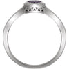14k White Gold Amethyst "February" Birthstone Ring, Size 7