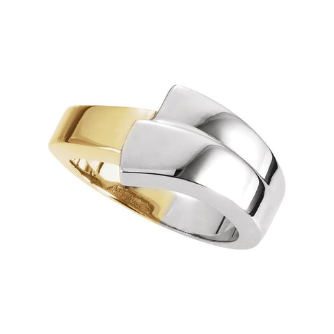 14K White & Yellow Gold Fashion Ring, Size 6