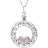 Sterling Silver Celebration of Life Heart Ash Holder 18" Necklace