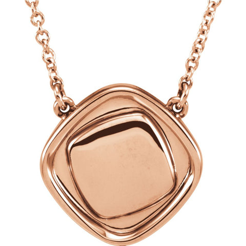14k Rose Gold Cushion 18" Necklace