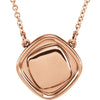 14k Rose Gold Cushion 18" Necklace