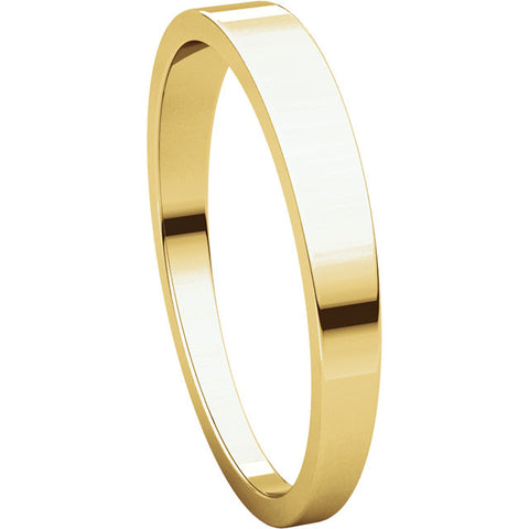 14k Yellow Gold 3mm Flat Tapered Band, Size 7