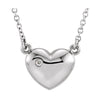 14k White Gold 0.01 ctw. Diamond Heart 16.5-inch Necklace