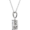 14k White Gold 1/3 CTW Diamond Cluster Necklace