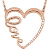 1/6 CTW 18 Inch Diamond Necklace in 14k Rose Gold