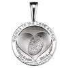 14k White Gold 27.6x19.1mm Heart print Storm Pendant