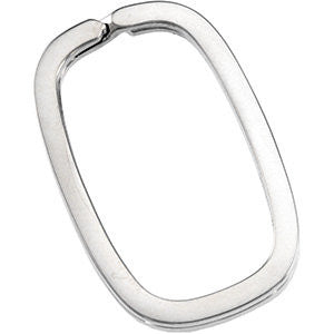 Rectangle Spilt Key Ring in Sterling Silver