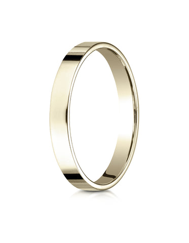 Benchmark 14K Yellow Gold 3mm Traditional Flat Wedding Band Ring (Sizes 4 - 15 )