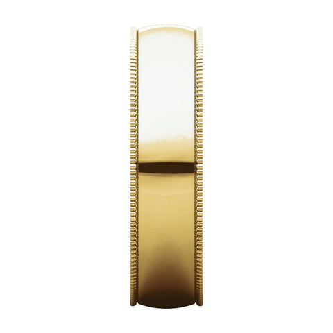 14k Yellow Gold 5mm Light Comfort Fit Milgrain Band , Size 9.5