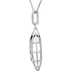 14k White Gold .06 CTW Diamond Nest Design 18" Necklace