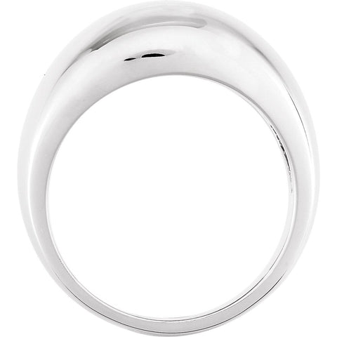 Sterling Silver 12mm Metal Fashion Ring, Size 7