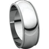 10k White Gold 7mm Milgrain Band, Size 13