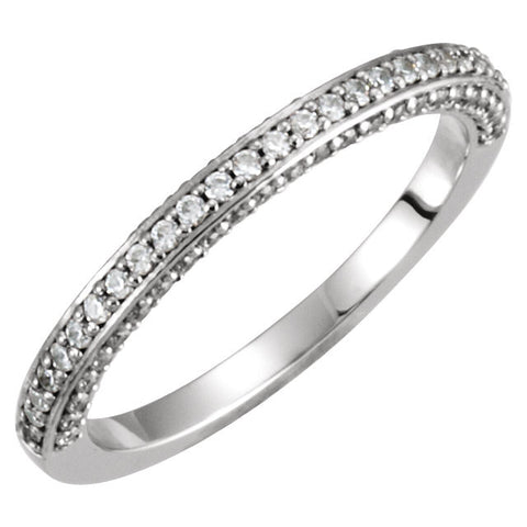 14k White Gold 1/8 CTW Diamond Band , Size 7