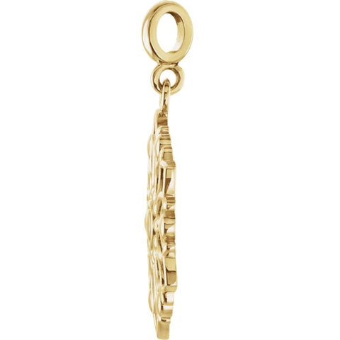 14k Yellow Gold Decorative Dangle Pendant