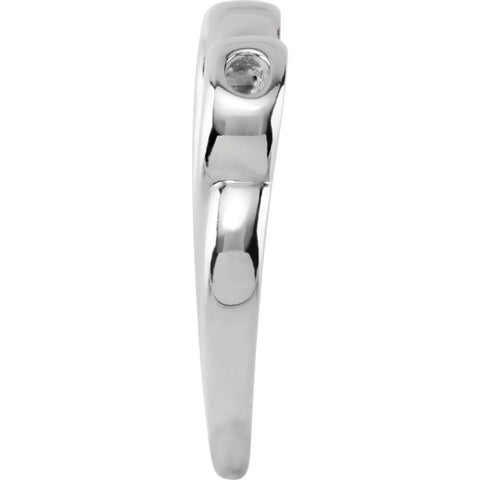 14k White Gold Double Heart Pendant Slide