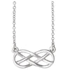 14k White Gold Infinity-Style Knot Design 18-inch Necklace