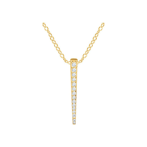 14k Yellow Gold 1/4 CTW Diamond Graduated 16-18" Bar Necklace