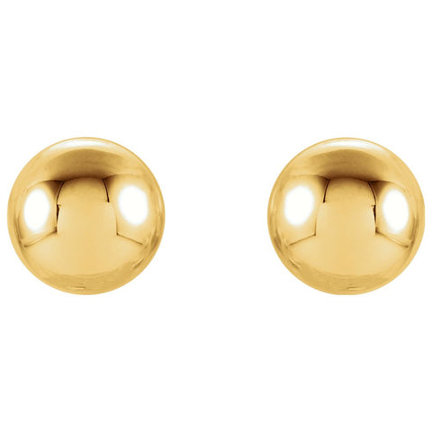14k Yellow Gold 4mm Ball Earrings with Bright Finish