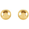 14k Yellow Gold 4mm Ball Earrings with Bright Finish