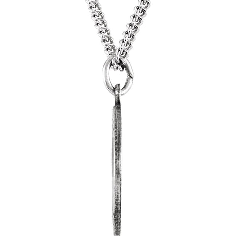 Sterling Silver 15mm Round St. Joseph Medal 18" Necklace