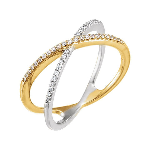 14K Yellow & White 1/6 CTW Diamond Ring, Size 7