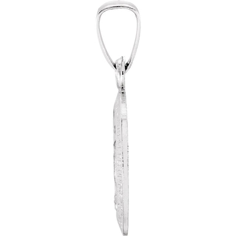 14k White Gold 12x8mm Oval Miraculous Medal