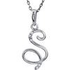 0.03 CTW Diamond 18 Inch Necklace with initial 'S' in Sterling Silver