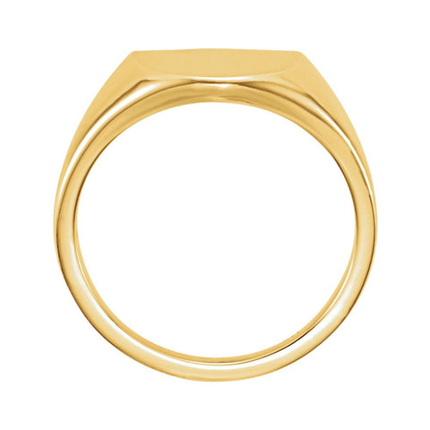 14k Yellow Gold 11mm Shield Ring, Size 7