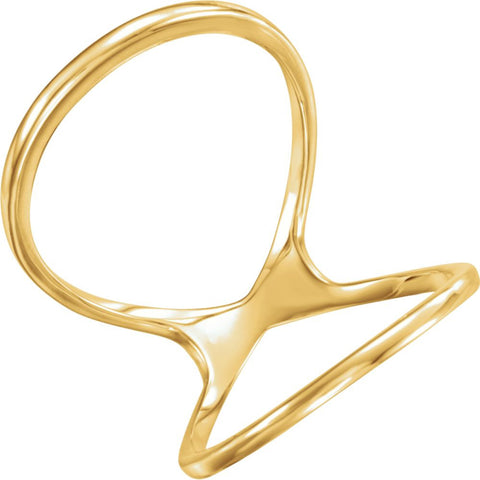 14k Yellow Gold Freeform Ring, Size 7