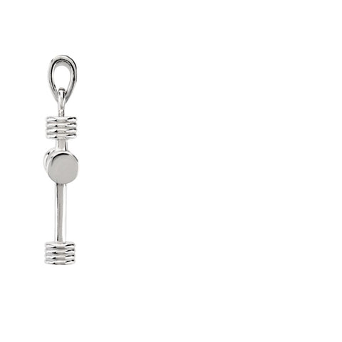 14k White Gold 14.75x10mm Tubular Cross Pendant