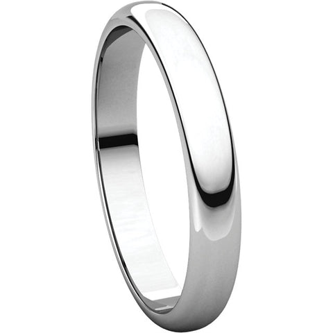 Sterling Silver 3mm Half Round Band, Size 6