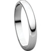 Sterling Silver 3mm Half Round Band, Size 8.5