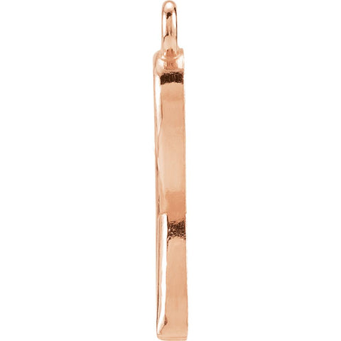14k Rose Gold Breast Cancer Awareness Ribbon Charm