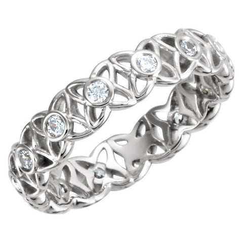 Sculptural Eternity Band in 14K White Gold (Size 7)