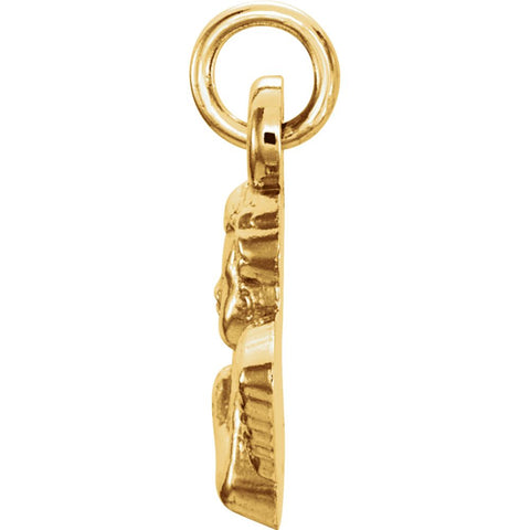 14k Yellow Gold 11x12mm Angel Baby Pendant