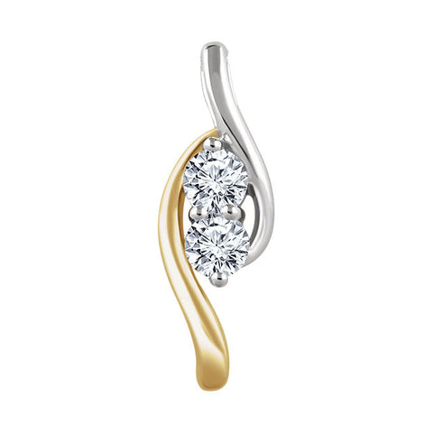 14K White & Yellow Gold 1/2 CTW Diamond Pendant