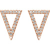 14k Rose Gold 1/4 CTW Diamond Triangle Earrings