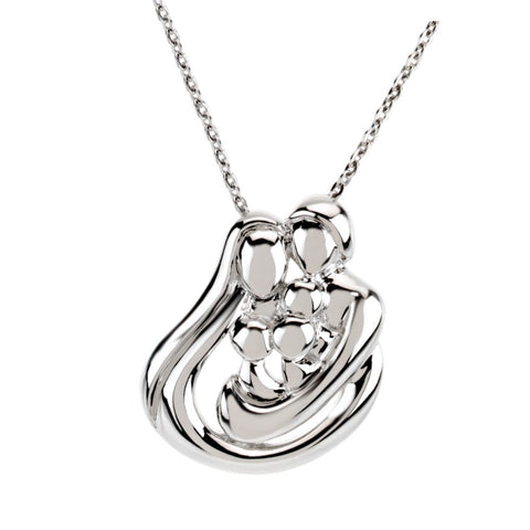 Embraced by the Heart (Family) Necklace in Sterling Silver