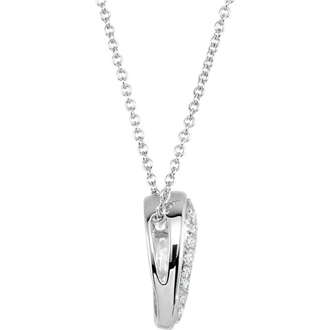 14k White Gold Diamond Heart Necklace