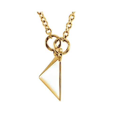14k Yellow Gold Pyramid 16.25" Necklace