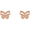 14k Rose Gold Butterfly Earrings