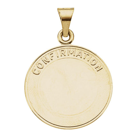 14k Yellow Gold 19mm Confirmation Medal