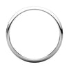 Platinum 2mm Half Round Light Band, Size 7