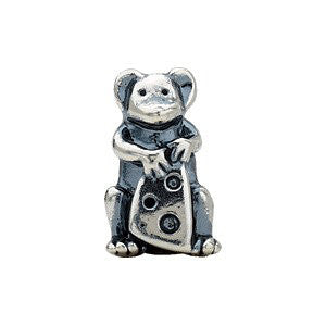 Sterling Silver 11.25x8.25mm Mouse with Cheese Bead