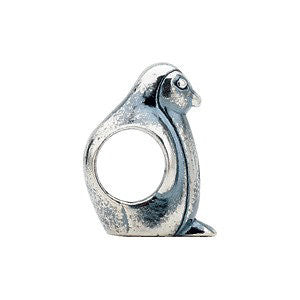 Sterling Silver 11.25x8mm Penguin Slider Bead